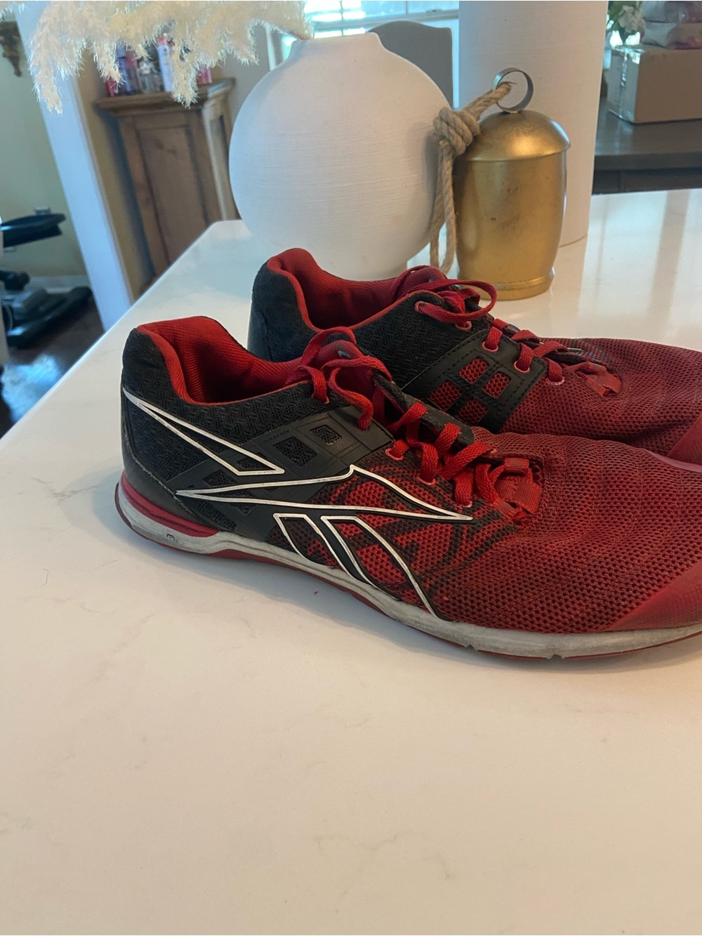 Reebok Men's Red and Black Lightweight Athletic Trainers